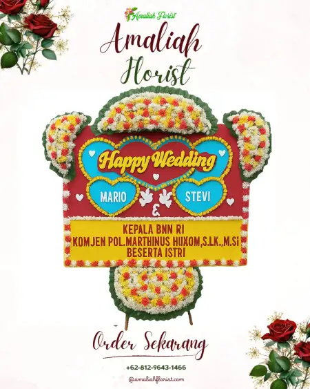Papan Bunga Pernikahan Mojayan